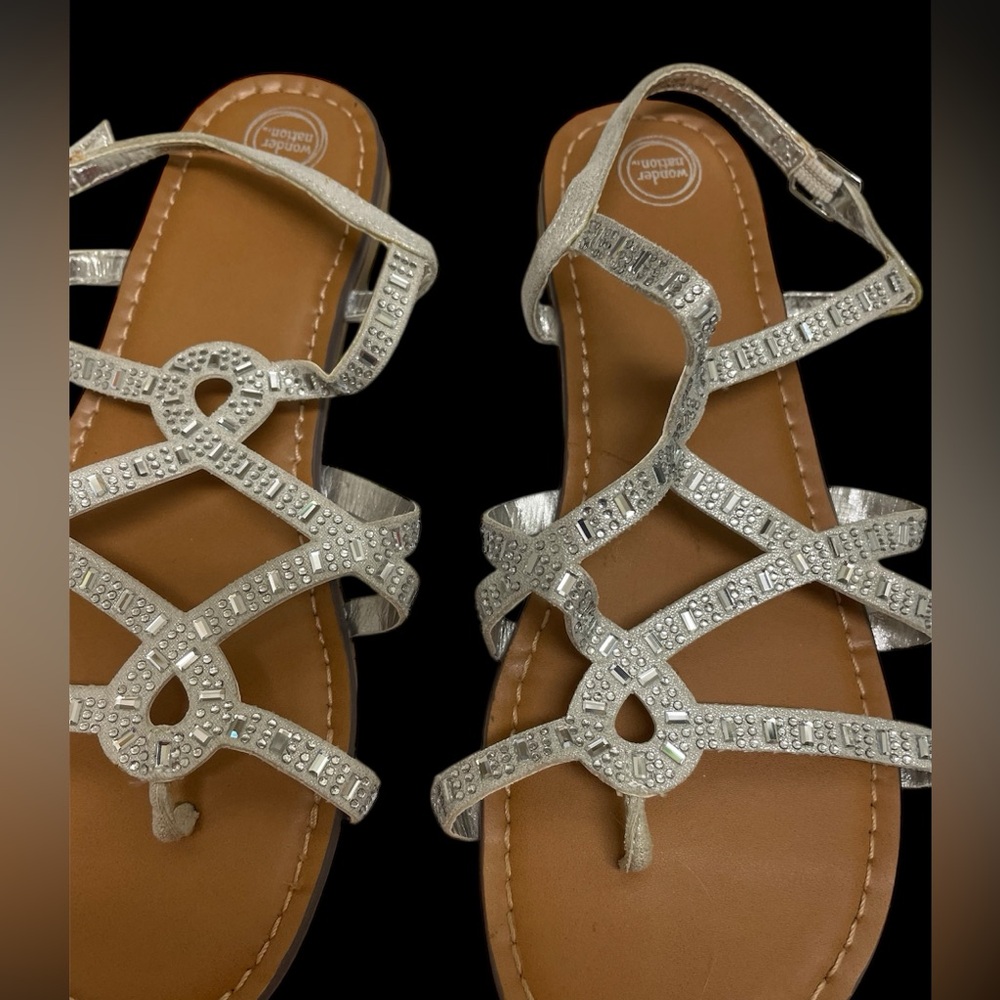 SALE-Girls Silver Embellished Sandals